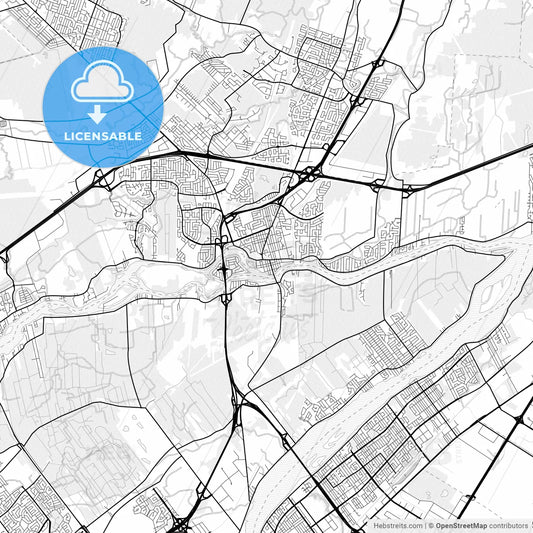 Vector PDF map of Terrebonne, Canada