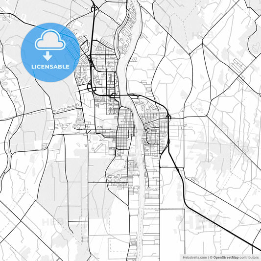 Vector PDF map of Saint-Jean-sur-Richelieu, Canada