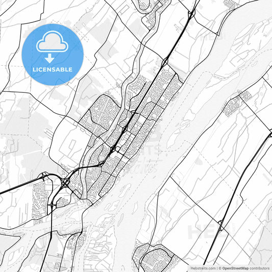 Vector PDF map of Repentigny, Canada