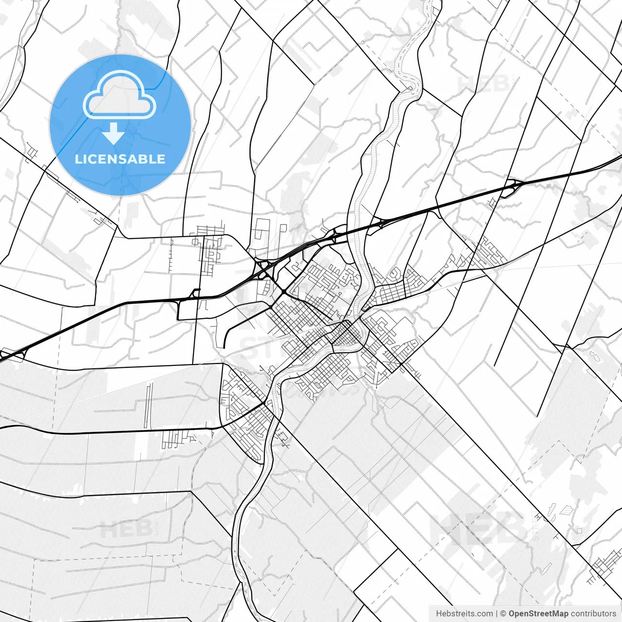 Vector PDF map of Saint-Hyacinthe, Canada
