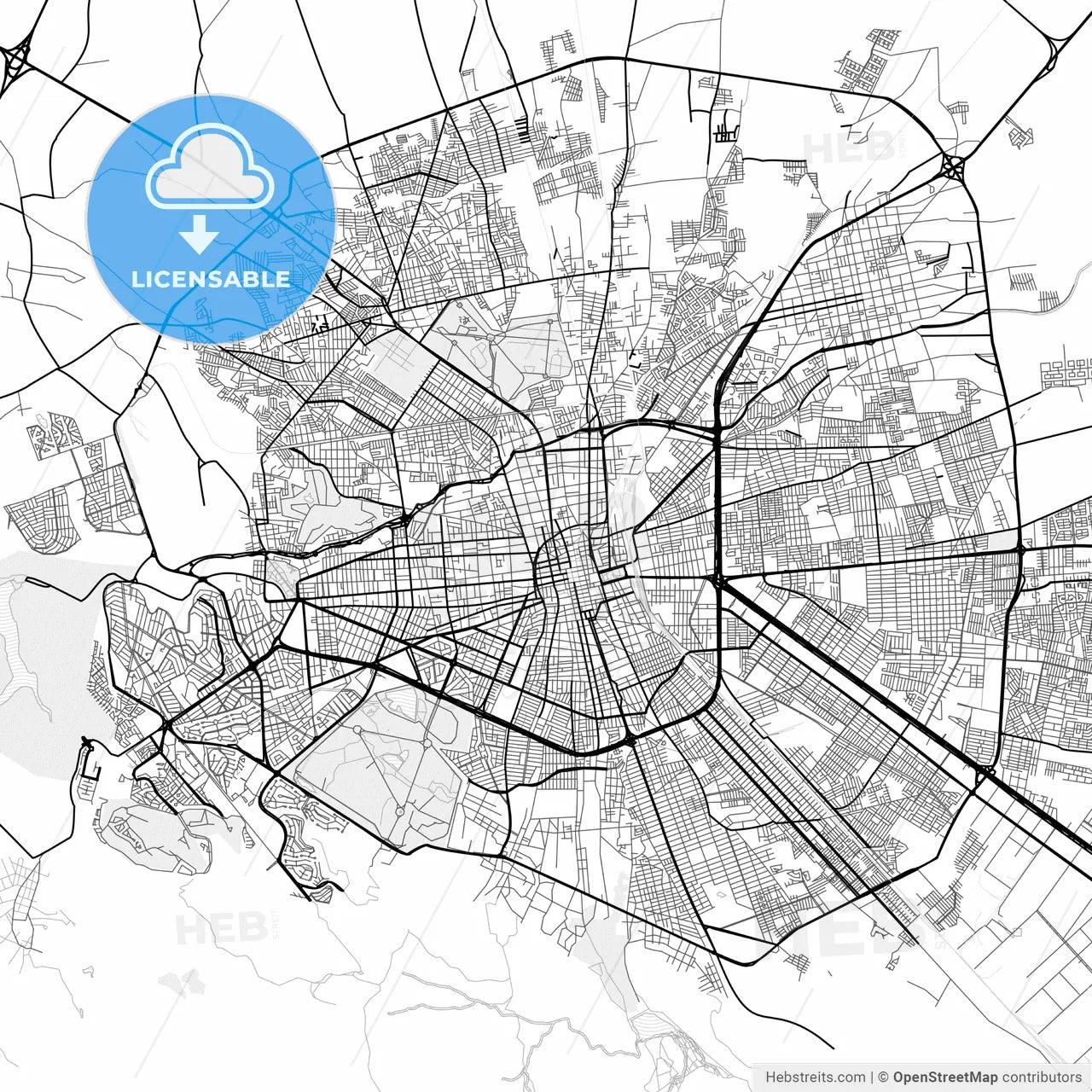 Vector PDF map of San Luis Potosí, Mexico