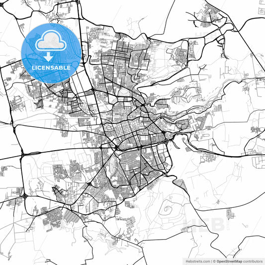 Vector PDF map of Querétaro, Mexico