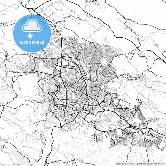 Vector PDF map of Xalapa, Mexico