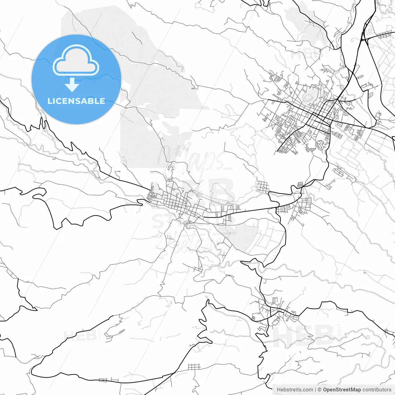 Vector PDF map of Xico, Mexico