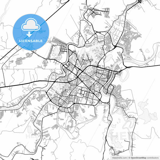 Vector PDF map of Villahermosa, Mexico