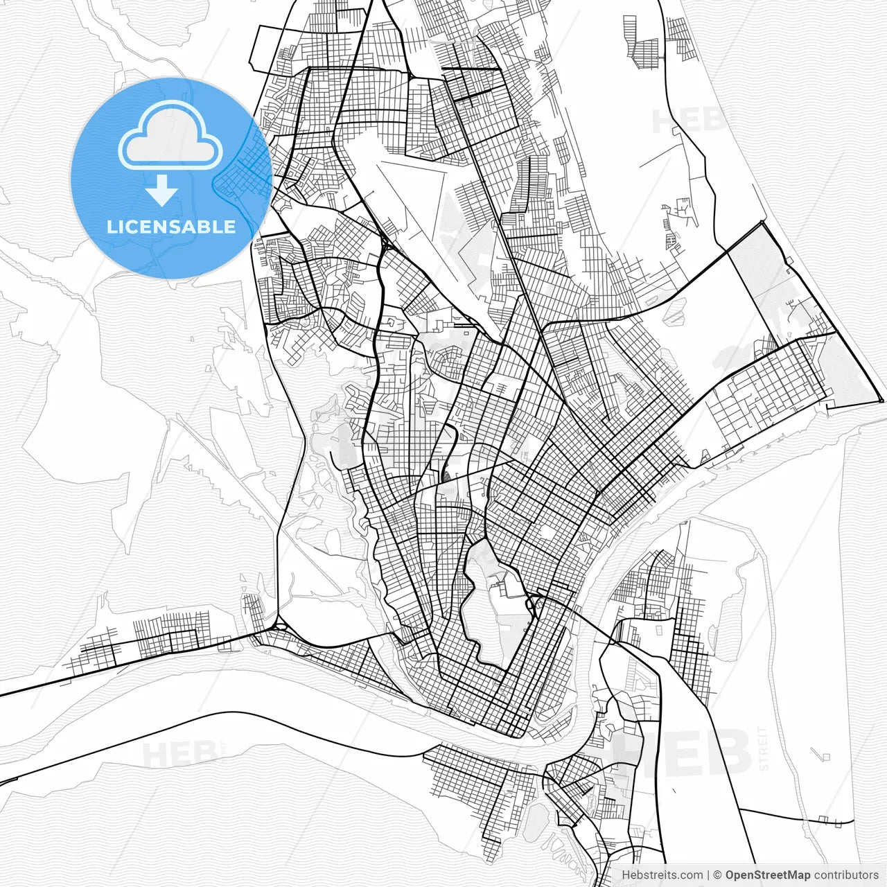 Vector PDF map of Tampico, Mexico