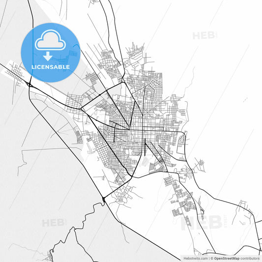 Vector PDF map of Tehuacán, Mexico