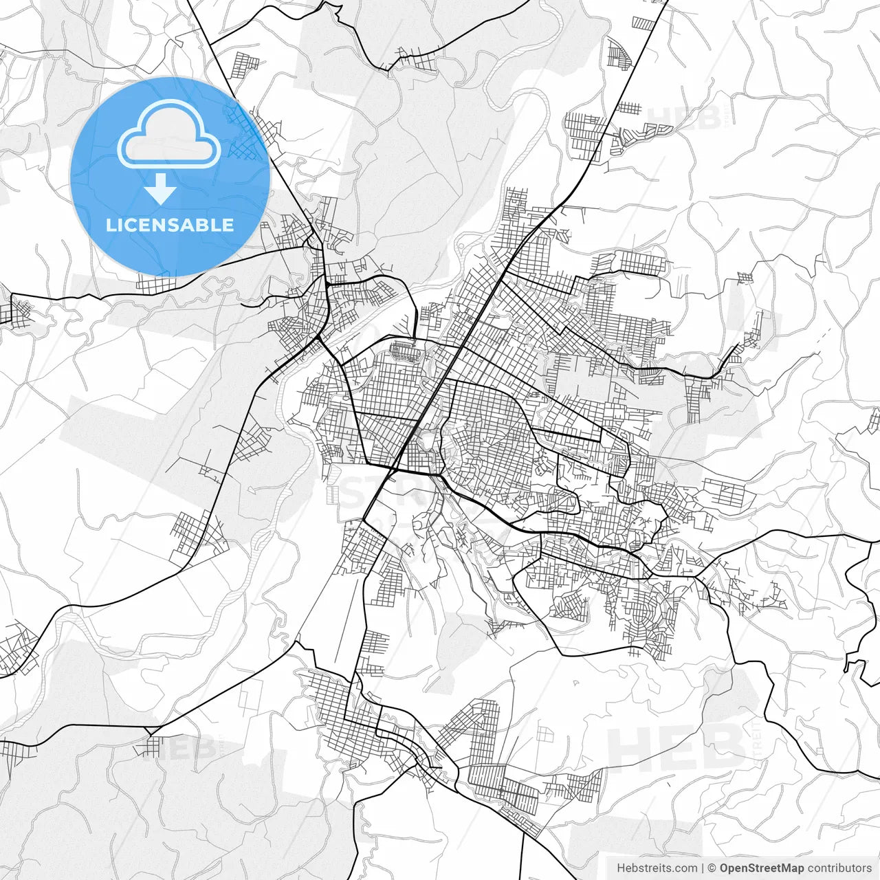 Vector PDF map of Poza Rica, Mexico