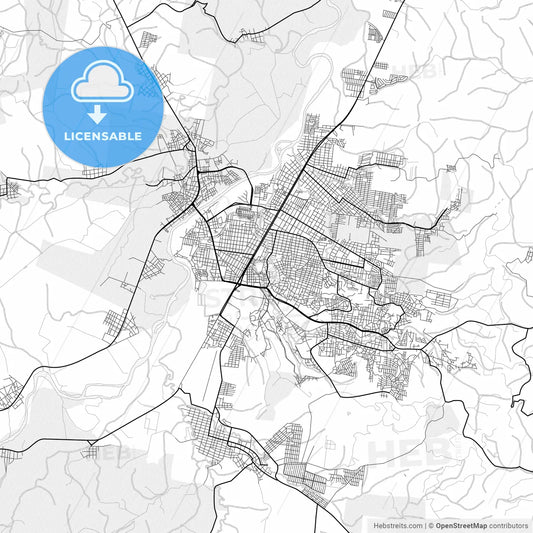 Vector PDF map of Poza Rica, Mexico