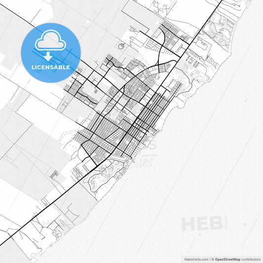 Vector PDF map of Playa del Carmen, Mexico