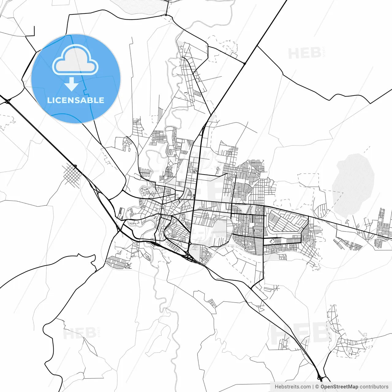 Vector PDF map of San Juan del Río, Mexico