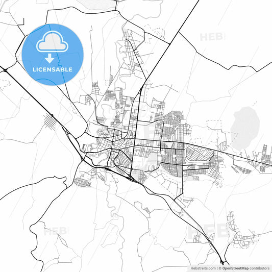 Vector PDF map of San Juan del Río, Mexico