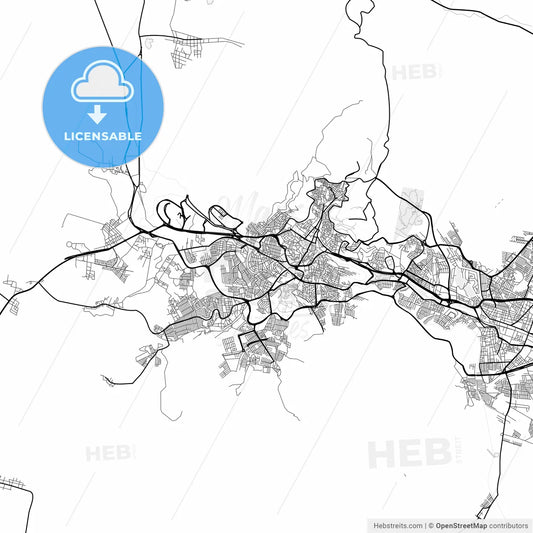 Vector PDF map of Zacatecas, Mexico