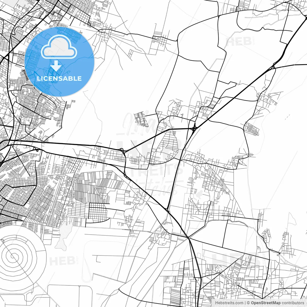 Vector PDF map of Tepexpan, Mexico