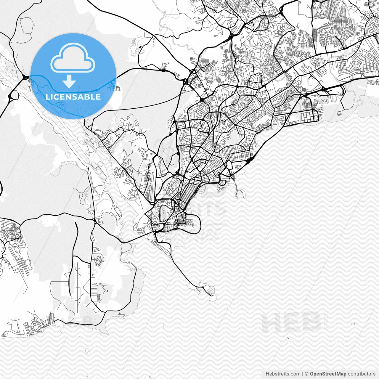 Vector PDF map of Panamá, Panama