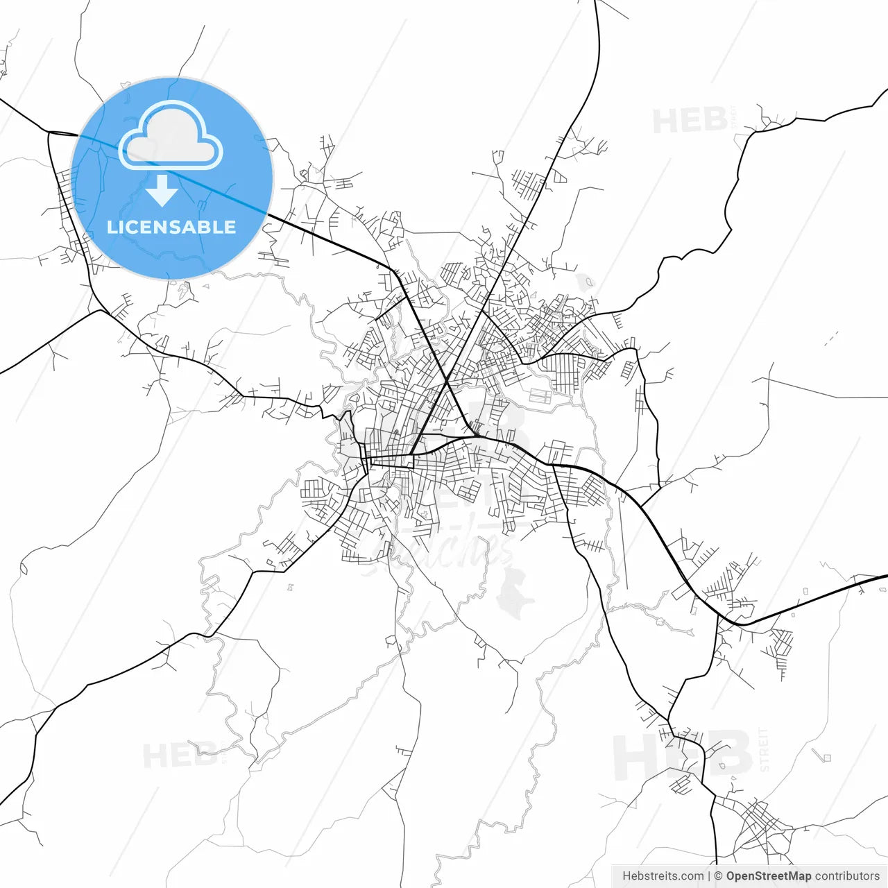 Vector PDF map of Santiago, Panama