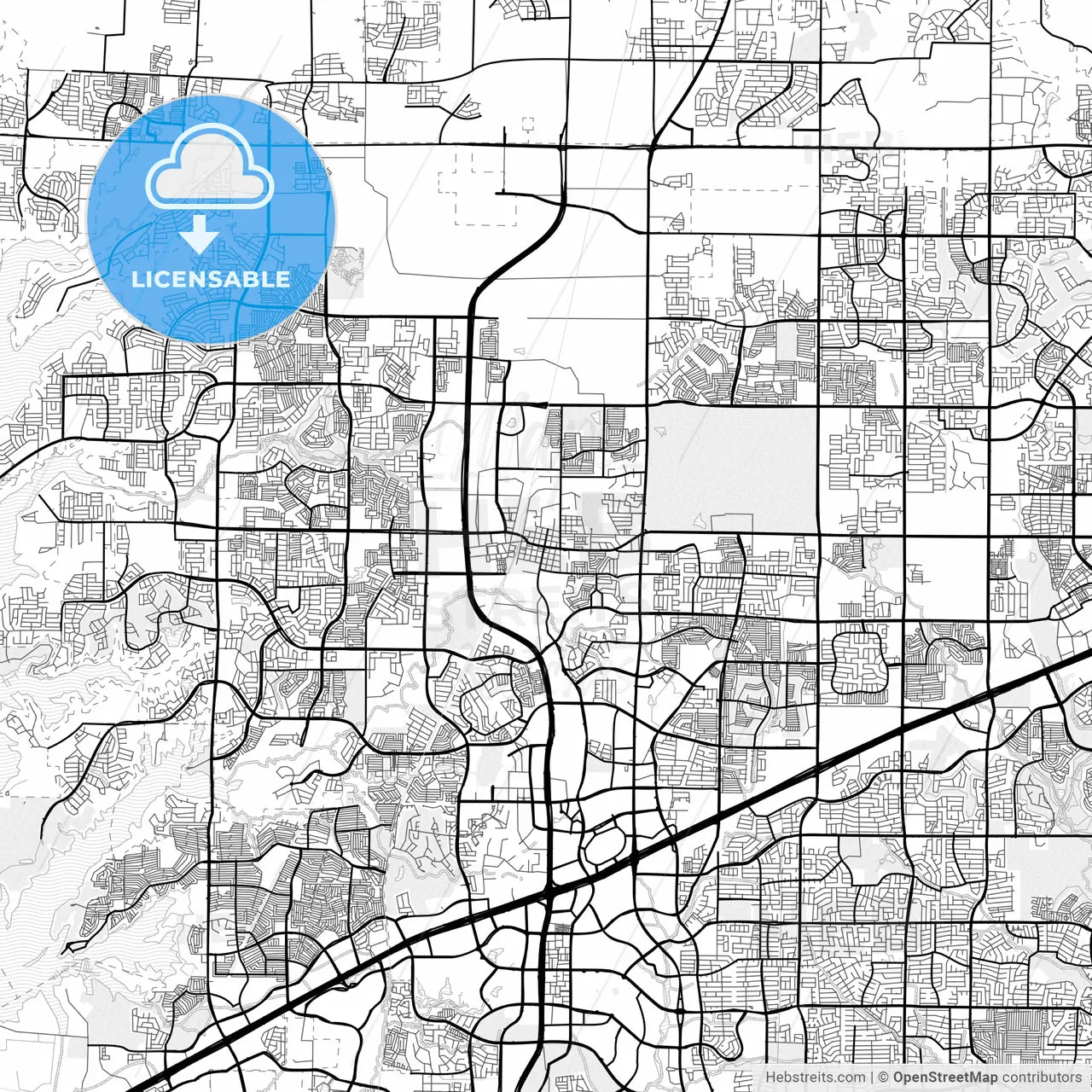 Vector PDF map of Frisco, Texas, United States