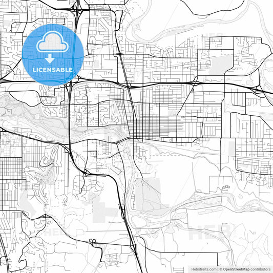 Vector PDF map of Springfield, Oregon, United States