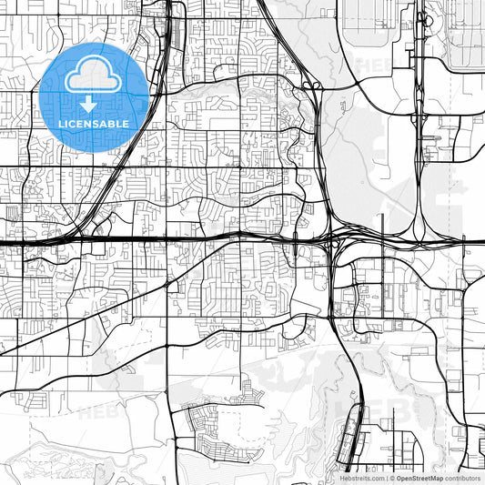 Vector PDF map of Euless, Texas, United States