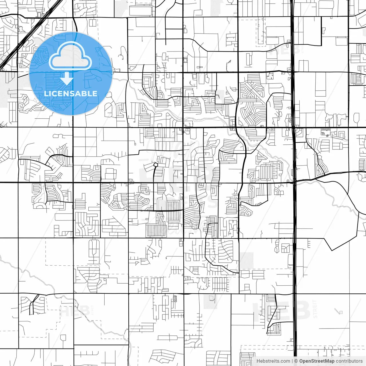Vector PDF map of DeSoto, Texas, United States