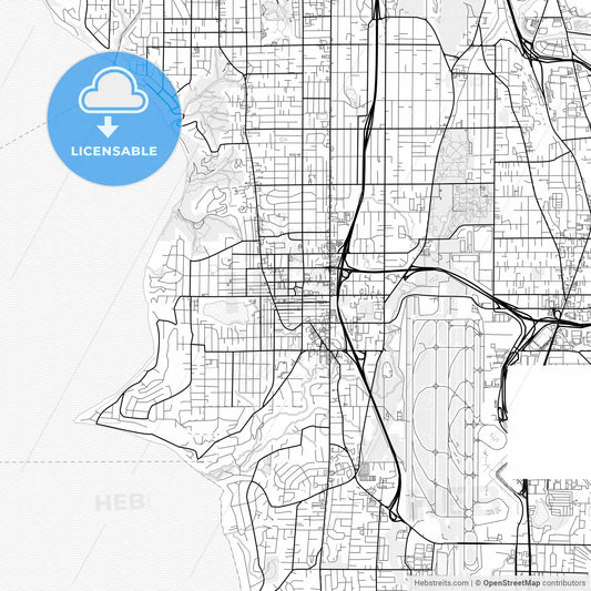 Vector PDF map of Burien, Washington, United States