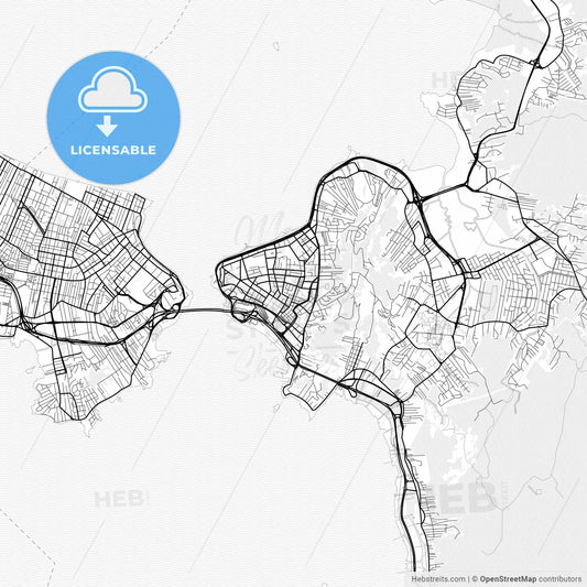 Vector PDF map of Florianopolis, Brazil