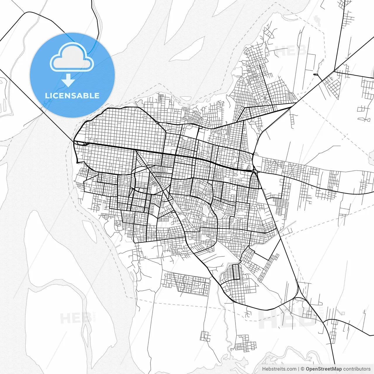 Vector PDF map of Corrientes, Argentina