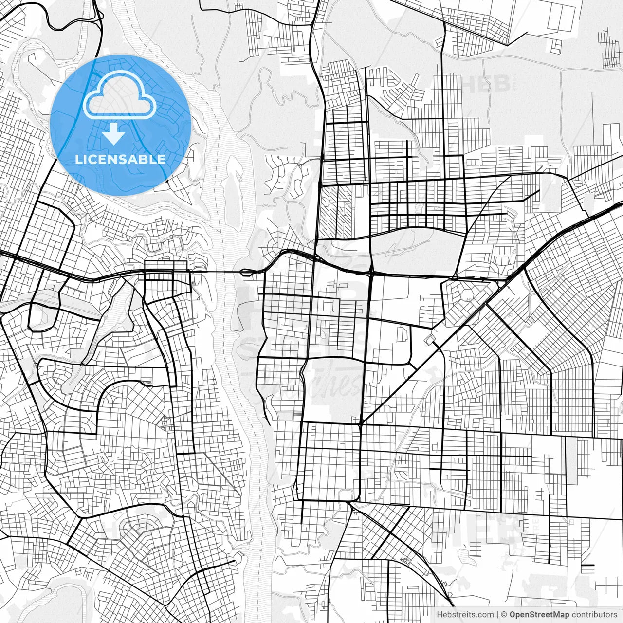 Vector PDF map of Foz do Iguacu, Brazil
