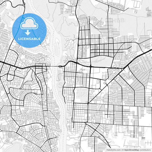 Vector PDF map of Foz do Iguacu, Brazil