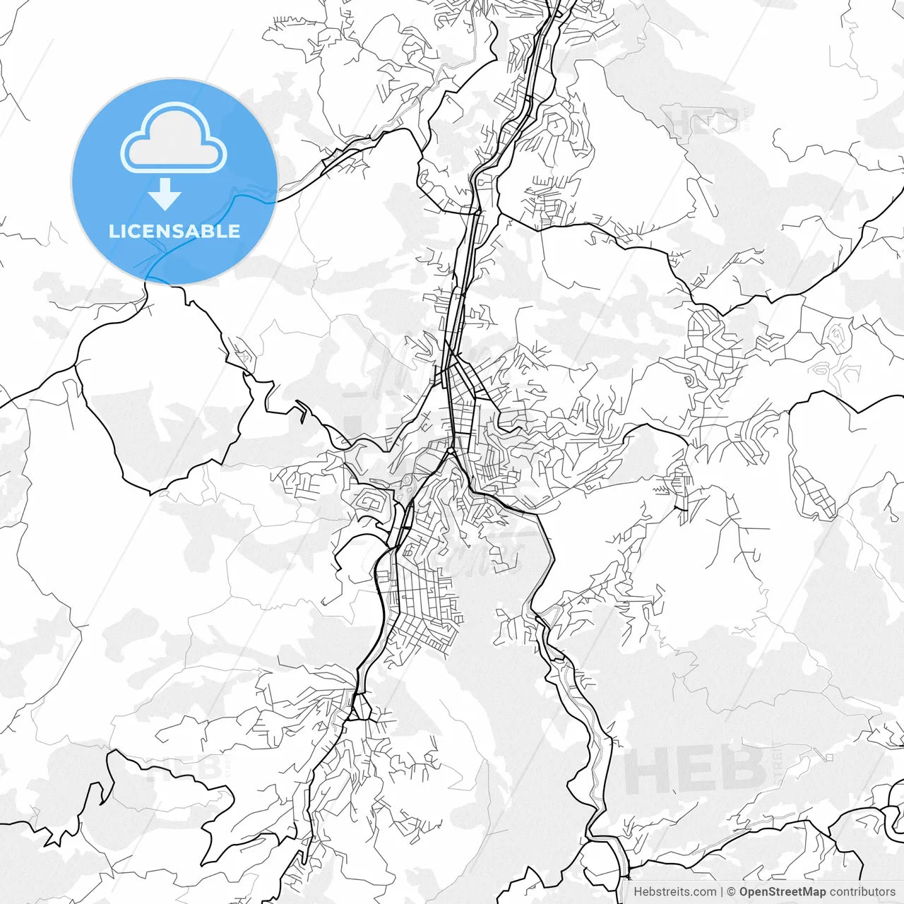 Vector PDF map of Nova Friburgo, Brazil