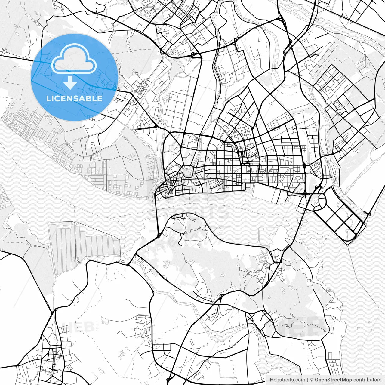 Vector PDF map of Shantou, China
