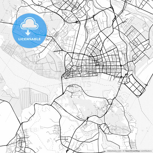 Vector PDF map of Shantou, China