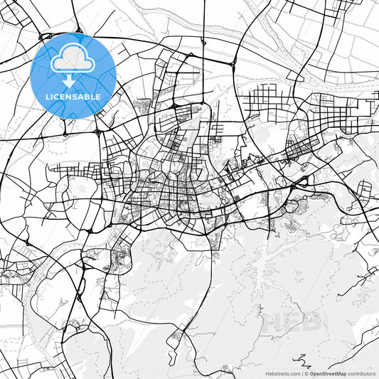 Vector PDF map of Zhongshan, China