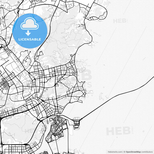 Vector PDF map of Zhuhai, China