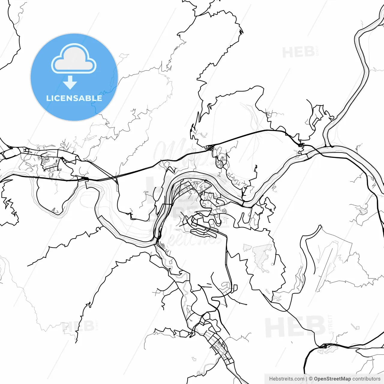 Vector PDF map of Panzhihua, China