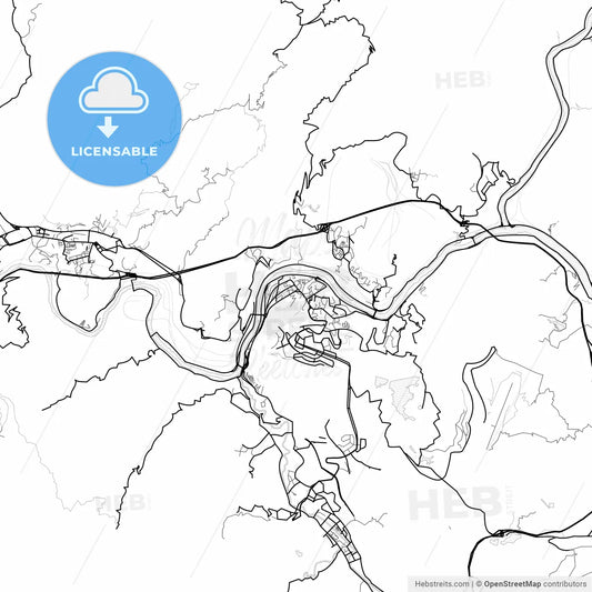 Vector PDF map of Panzhihua, China