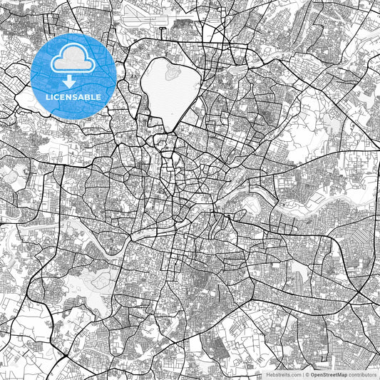 Vector PDF map of Hyderabad, India