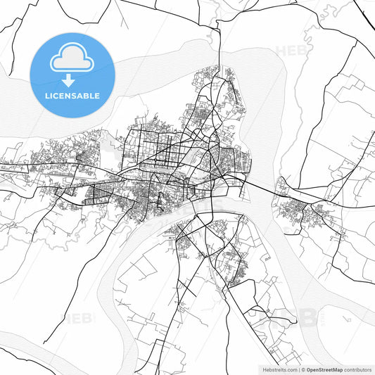 Vector PDF map of Allahabad, India