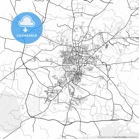 Vector PDF map of Ranchi, India