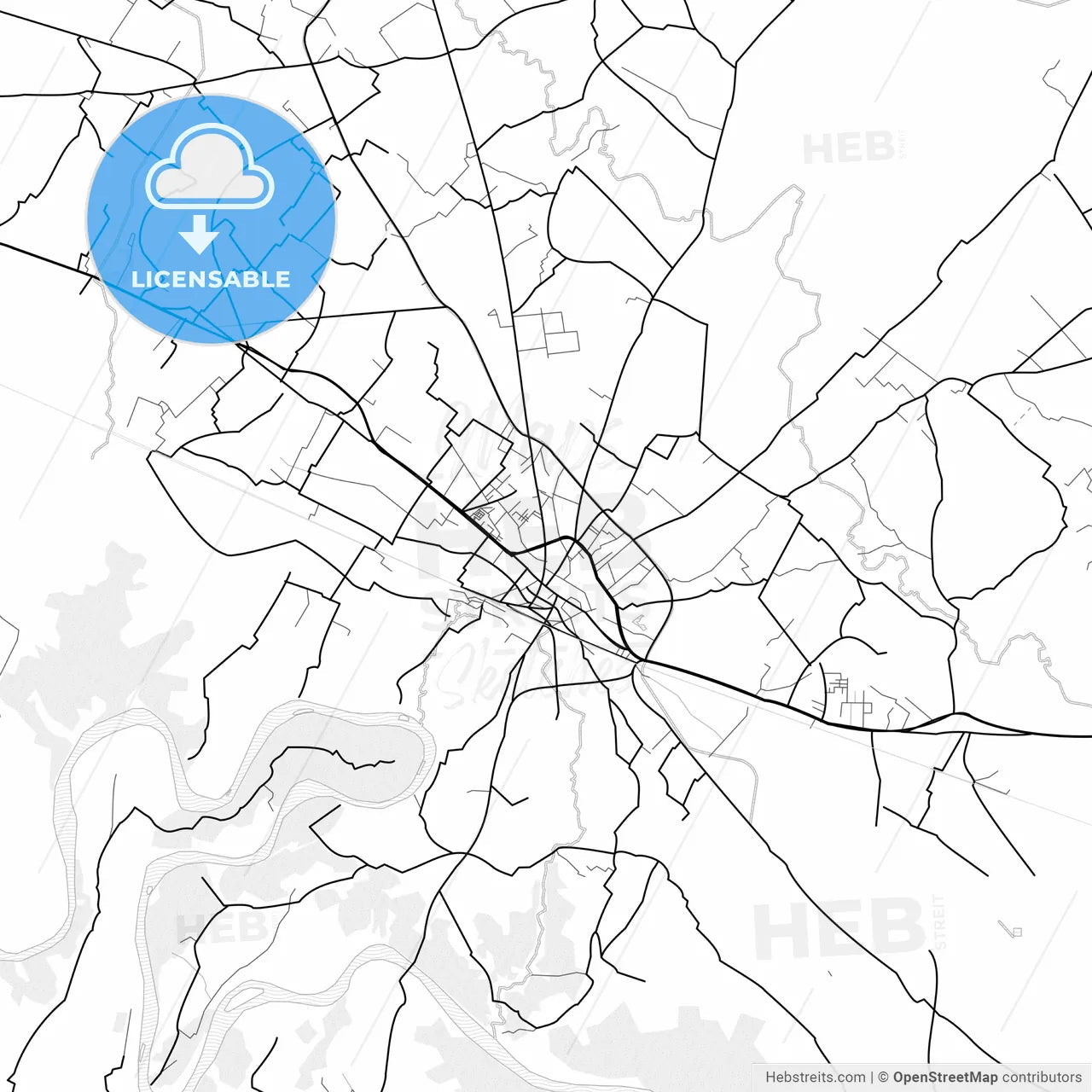 Vector PDF map of Firozabad, India