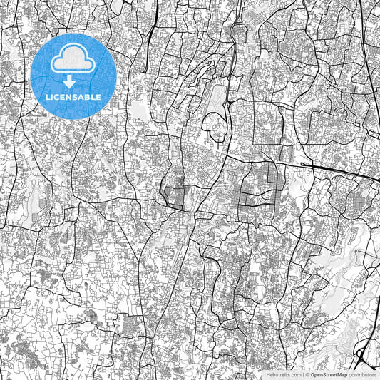 Vector PDF map of Depok, Indonesia