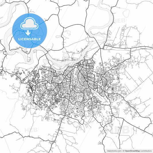 Vector PDF map of Jambi, Indonesia