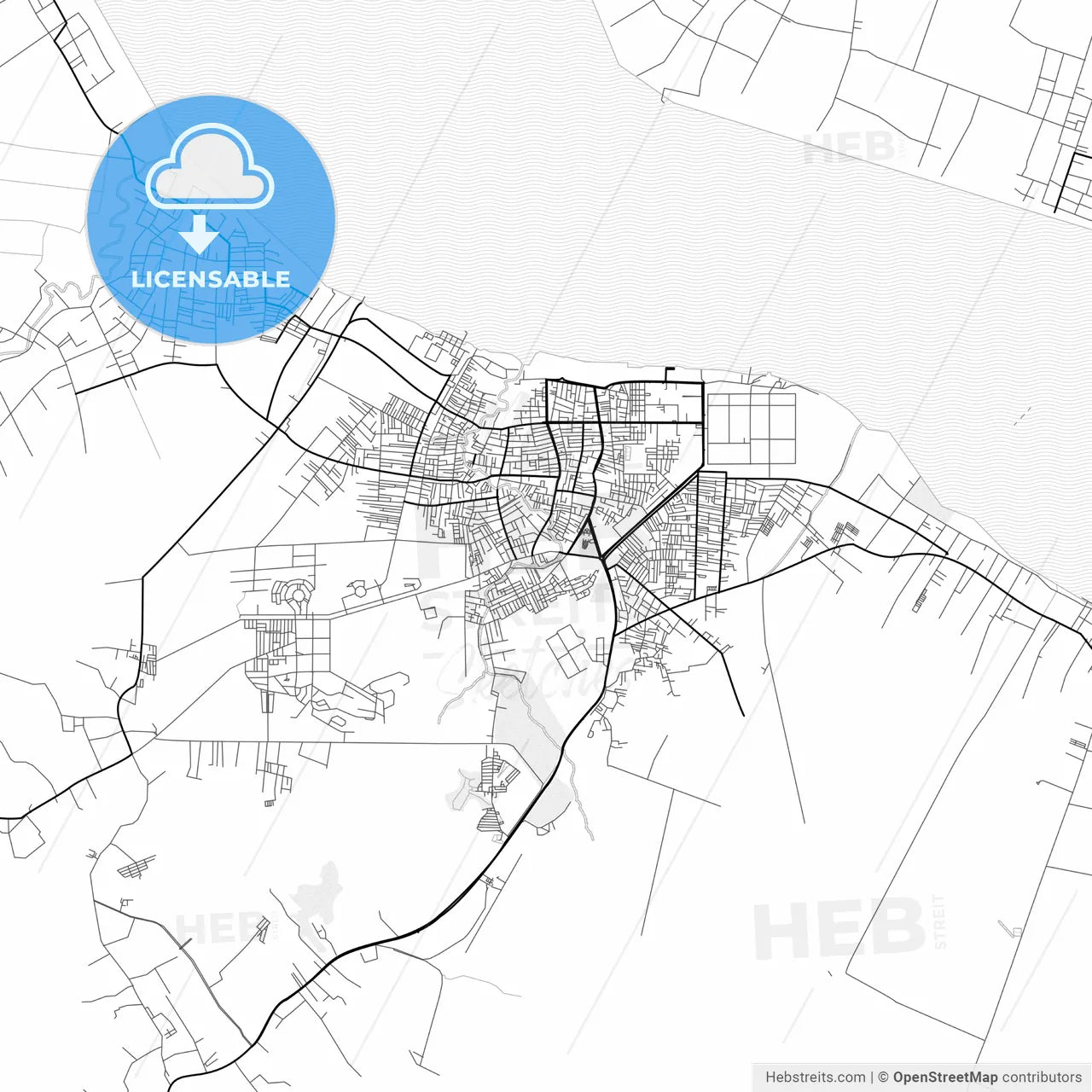 Vector PDF map of Dumai, Indonesia
