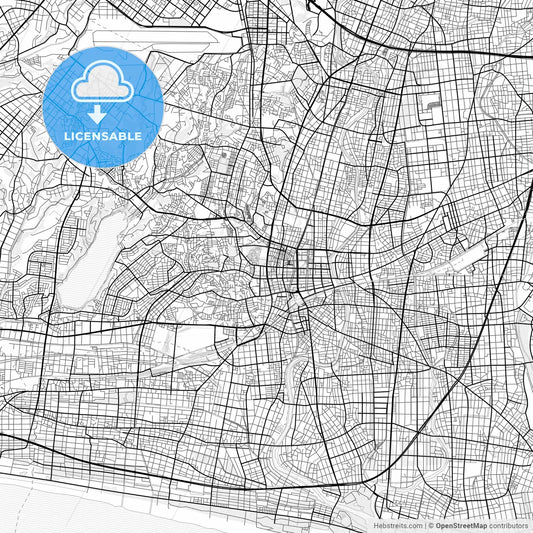 Vector PDF map of Hamamatsu, Japan