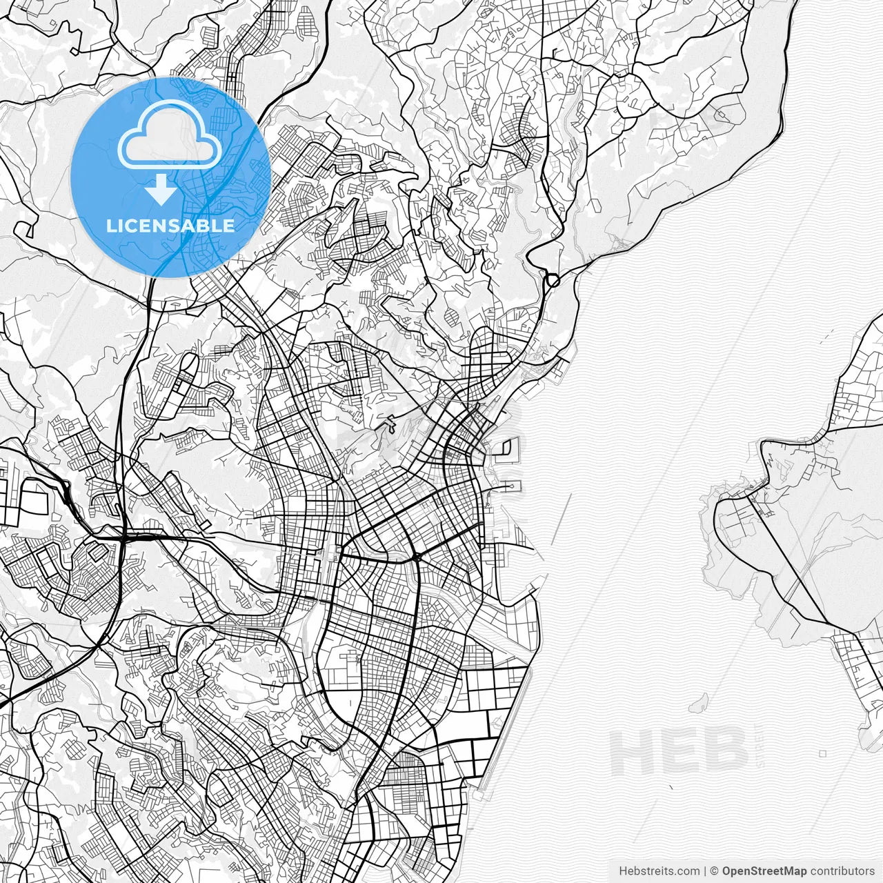 Vector PDF map of Kagoshima, Japan