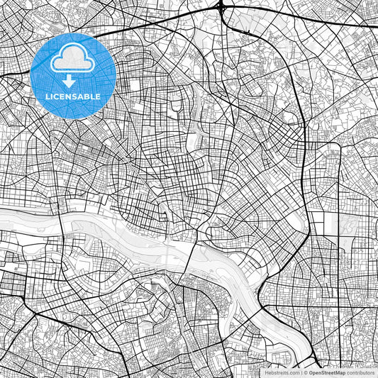 Vector PDF map of Kawaguchi, Japan