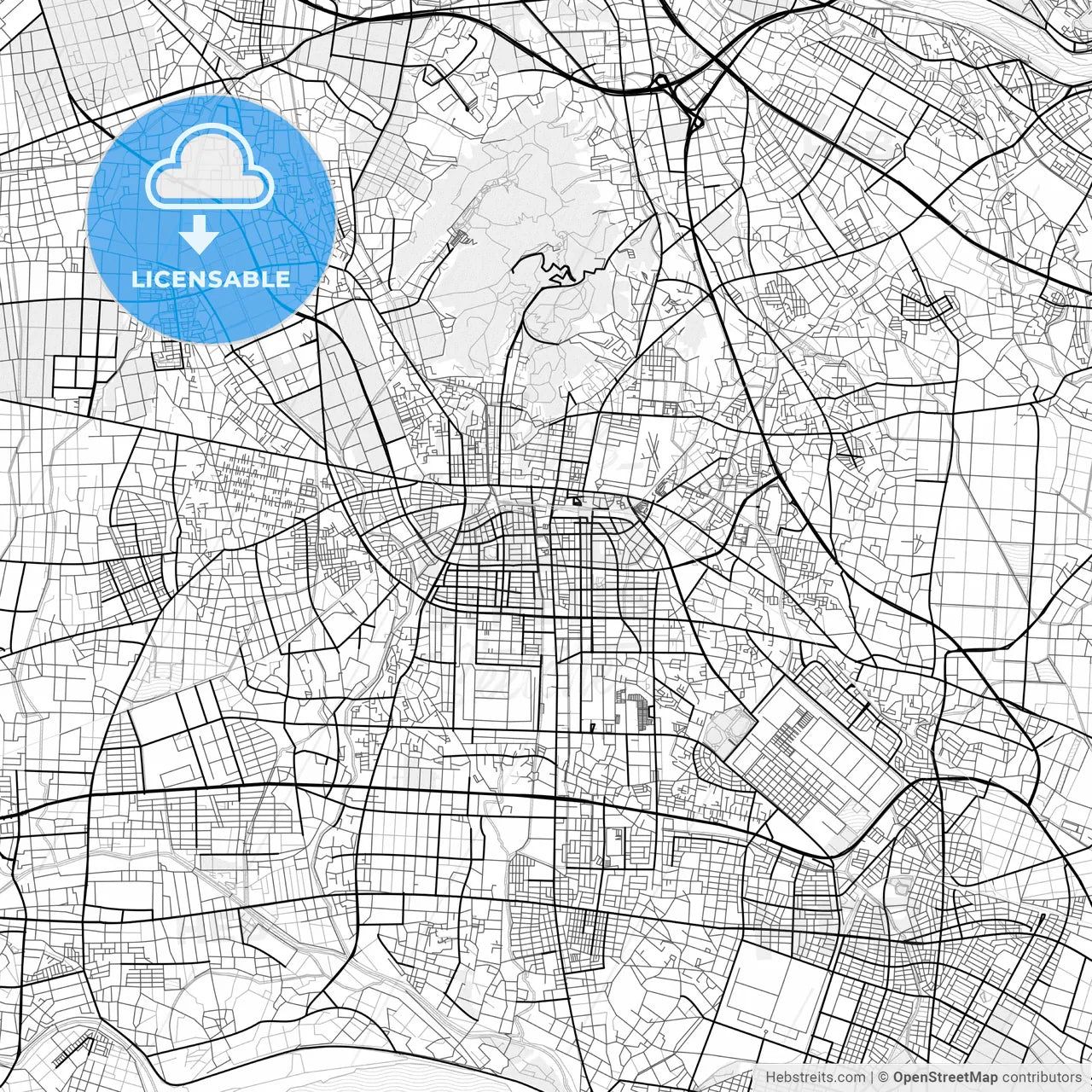 Vector PDF map of Ōta, Japan