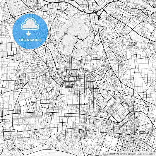 Vector PDF map of Ōta, Japan