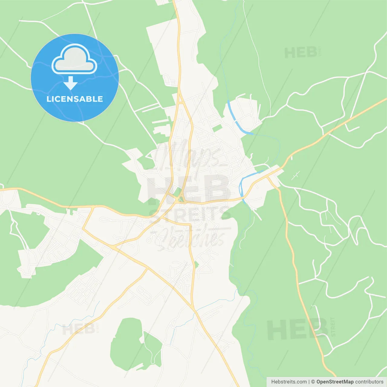 Bugojno, Bosnia and Herzegovina Vector Map - Classic Colors