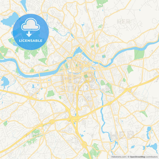Empty vector map of Lowell, Massachusetts, USA